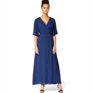 Truth and Fable Wrap navy blue dress Sz Small
